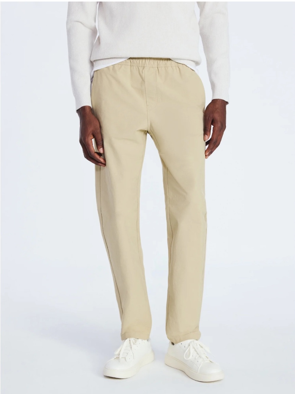 Free Assembly Men's Pull On Commuter Pants Tan Straight Fit Tapered Leg XL NEW